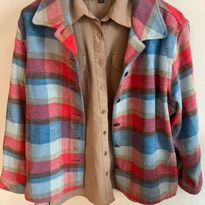 Vintage Red and Blue Plaid Blazer coastal cowgirl